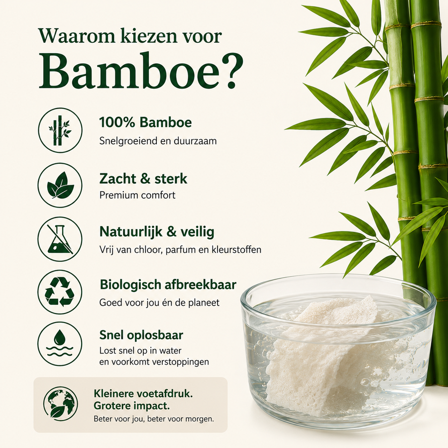 Infographic met voordelen van bamboe toiletpapier