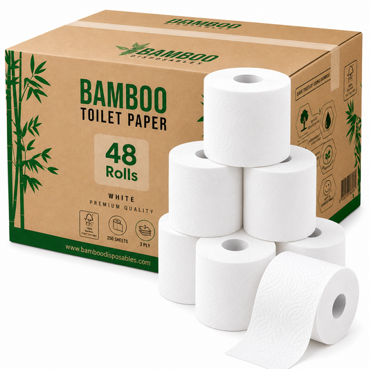 3-laags bamboe wc-papier, doos met 48 extra lange rollen