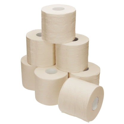 3-Laags Ongebleekt Bamboe Toilet Papier | 48 SuperRollen | Extra Sterk & Duurzaam Bamboo Disposables
