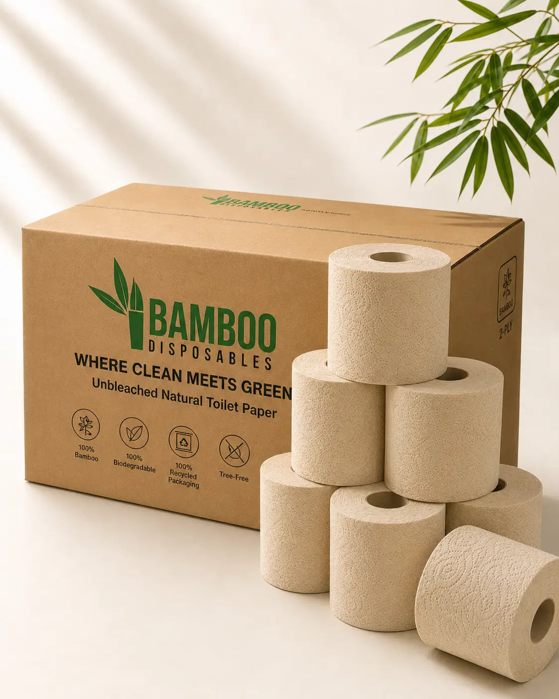 2-laags bamboe toiletpapier Bamboo Disposables