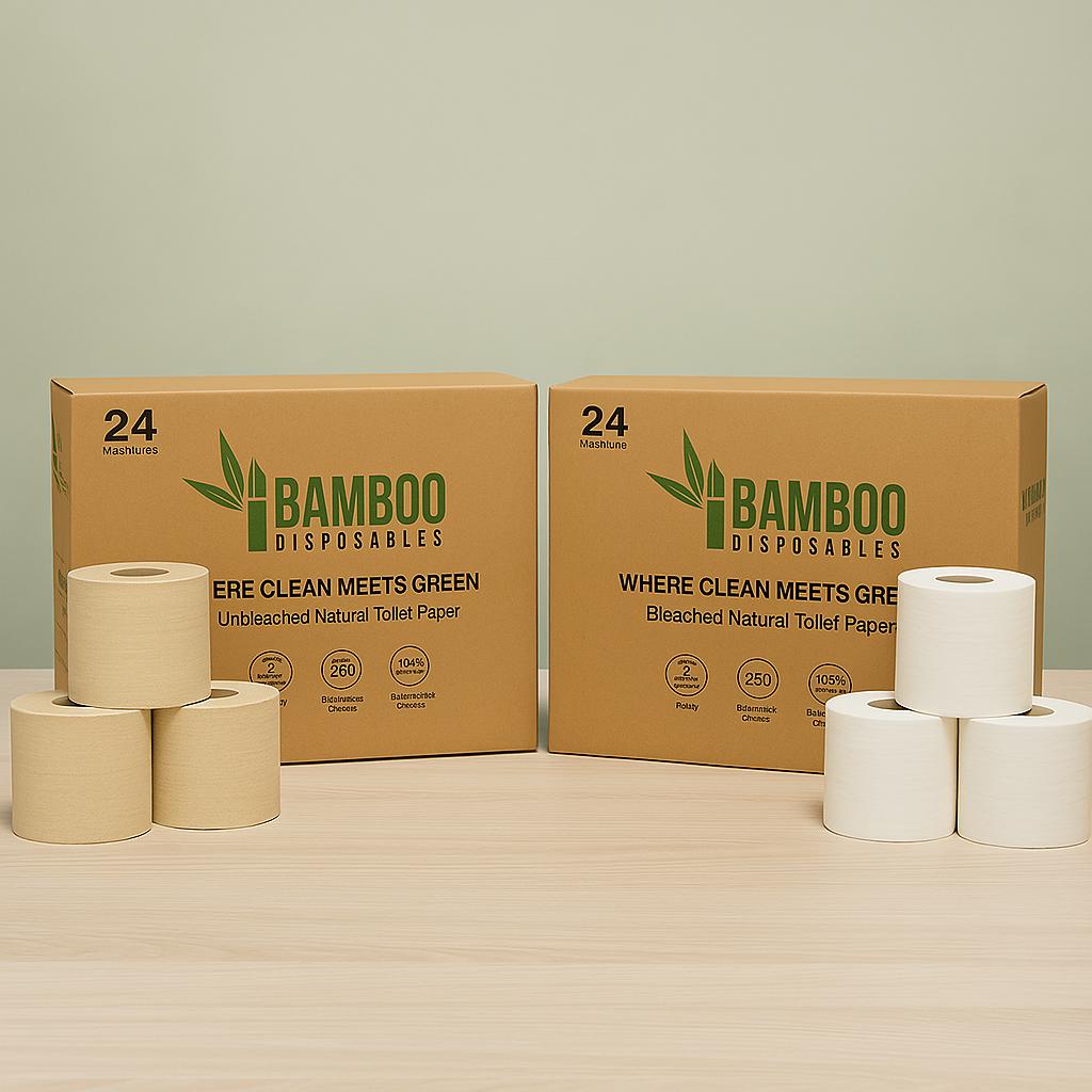 Bamboe Toiletpapier | Wc Papier Aanbiedingen | Ongebleekt 24+ Witte WC Rollen