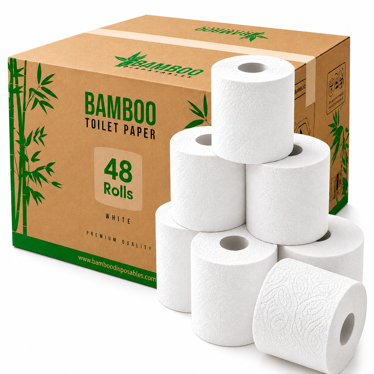 48 rollen bamboe toiletpapier voordeelverpakking Bamboo Disposables