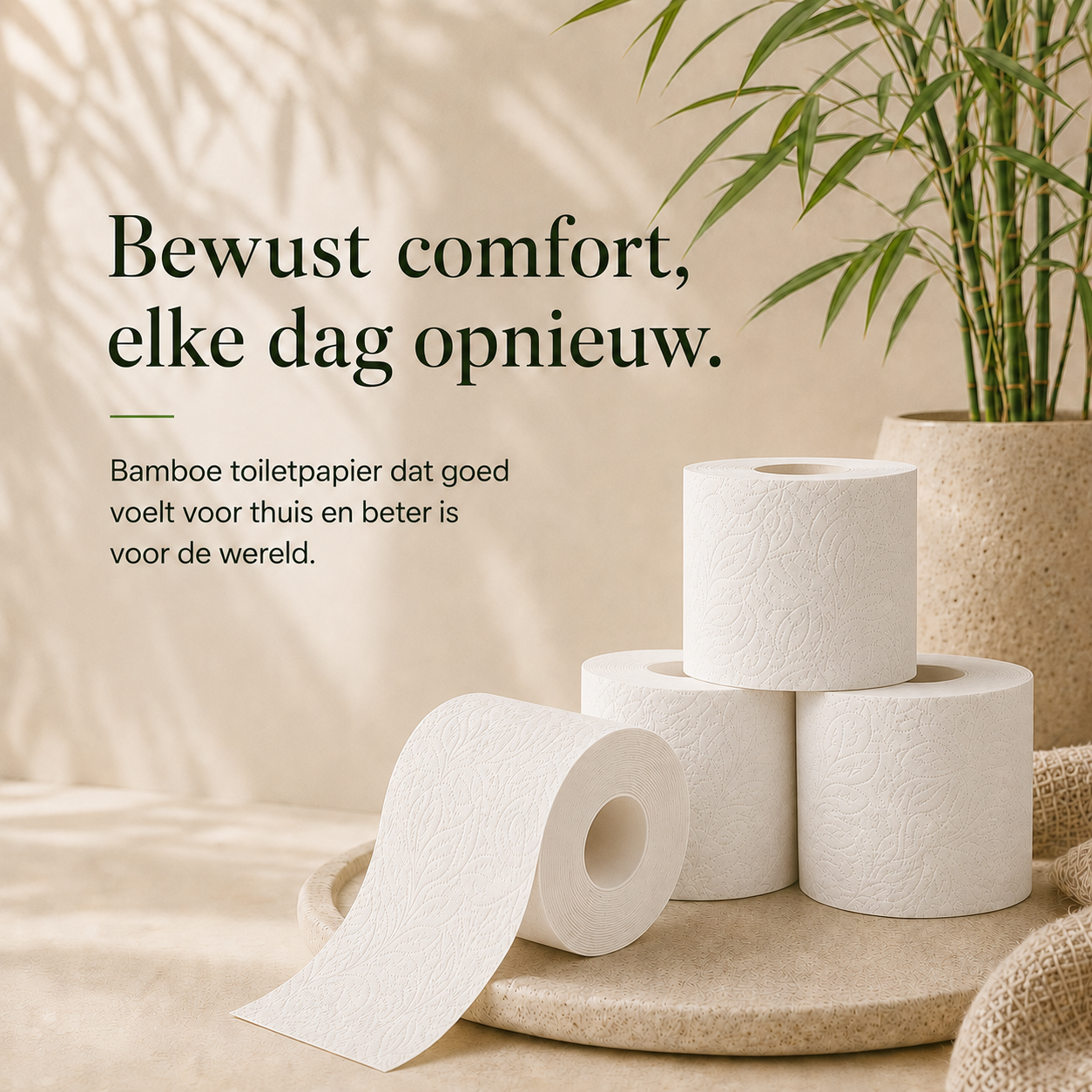 3-laags Premium Bamboe Toiletpapier