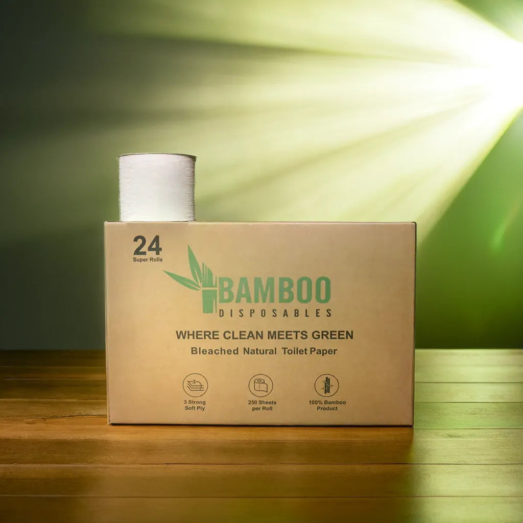 Luxury Bamboo Toilet Paper | 24 Super Rolls | Ultra Soft &amp; Extra Strong Toilet Paper