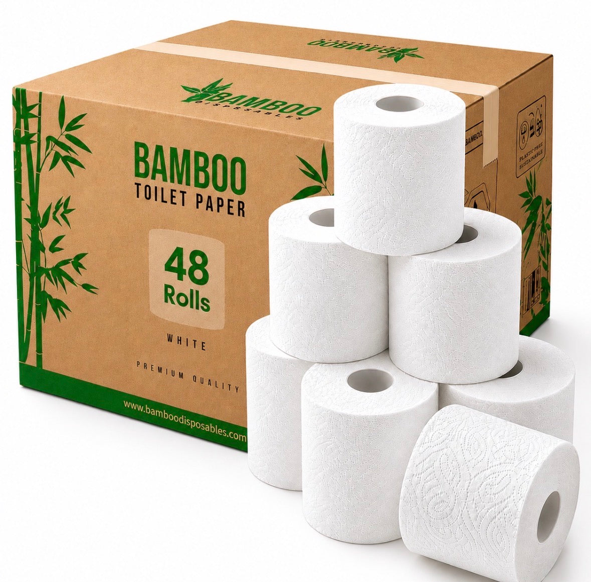 48 rollen bamboe toiletpapier voordeelverpakking Bamboo Disposables